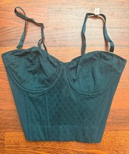 New Victoria's Secret Green Monogram Corset Top Bra 34DD
