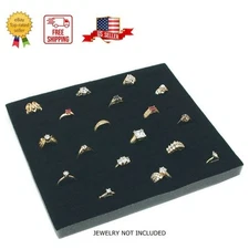 Novel Box Black Velvet Half Size 36 Ring Jewelry Tray Foam Jewelry Tray Insert