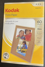 Kodak Photo Paper 60 Sheets - Gloss - 10x15cm- 4x6in 180g/m 165 microns - New