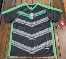 Mexico Soccer Jersey Youth M 10–12 Icon Sports Black Green New w Tags