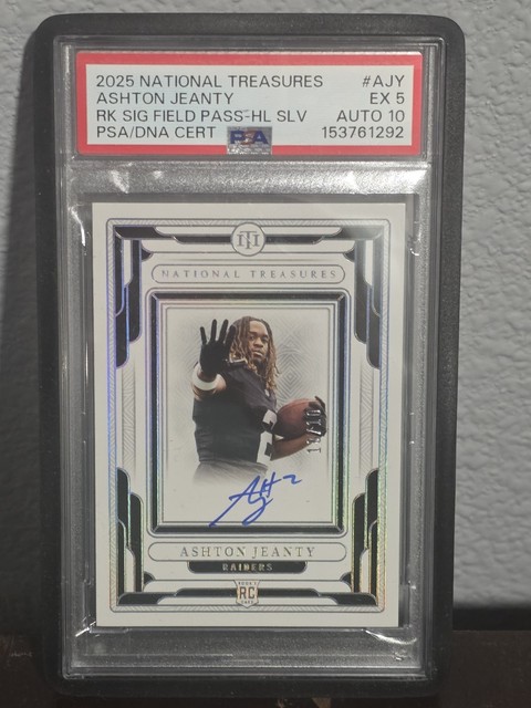 2025 National Treasures Ashton Jeanty Rookie Signatures 10/10 Raiders