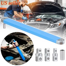 Offset Extension Wrench Set Ratchet Spanner Wrench with 4 Extender Adapter