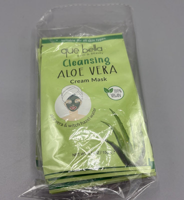 Que Bella Bath & Beauty Cleansing Aloe Vera Cream Face Mask  0.5 oz ea   13 Pack