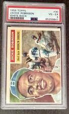 1956 Topps - Jackie Robinson #30 White Back Brooklyn Dodgers PSA 4