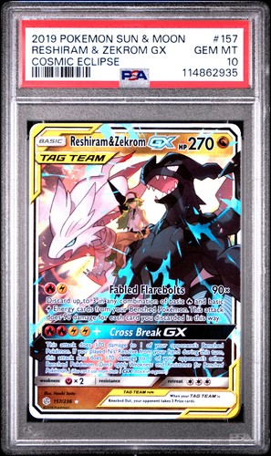 Reshiram & Zekrom-GX graded PSA 10 for sale on eBay