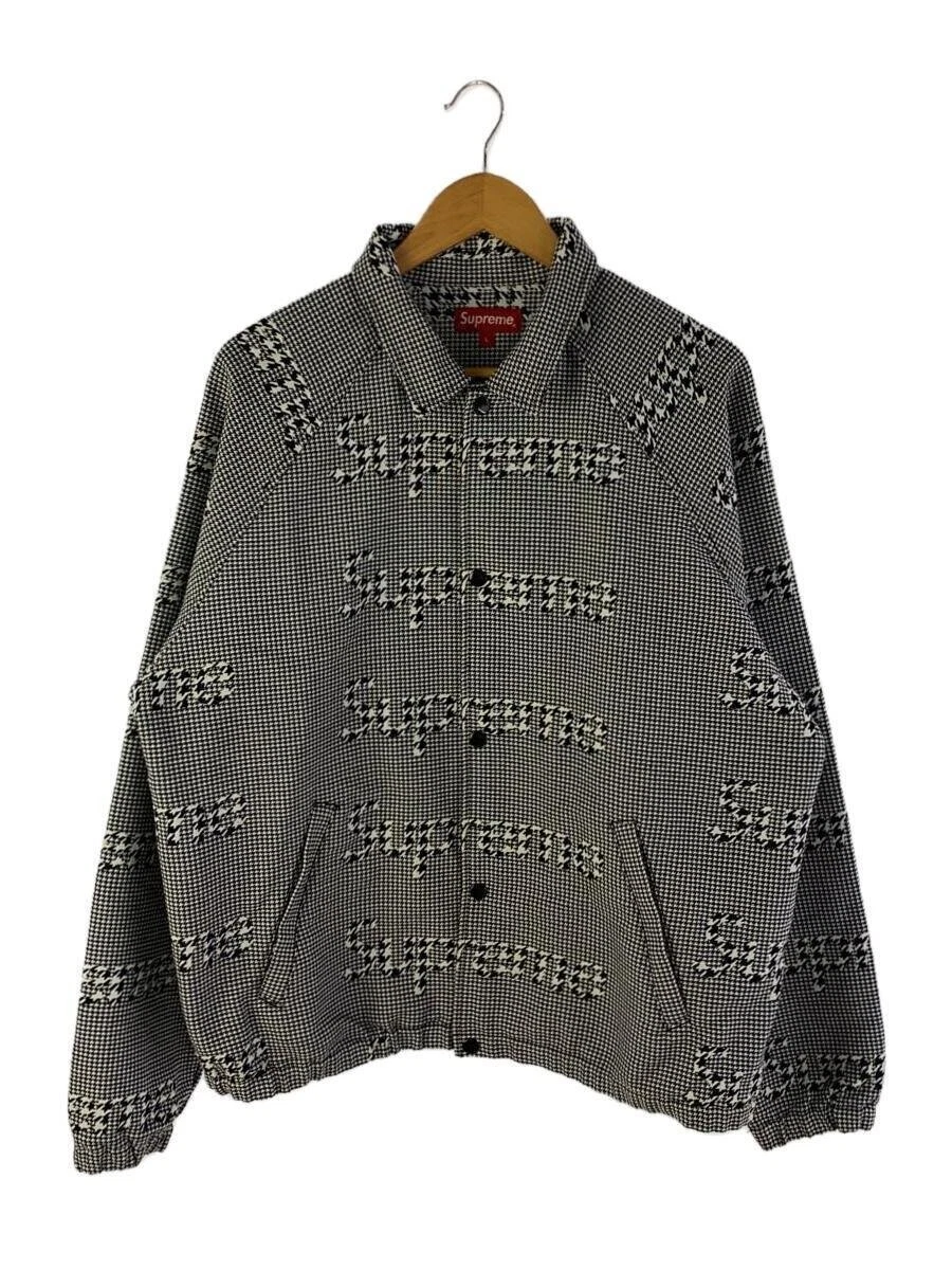 Giacca giacca Supreme con logo pied de poule a scatto davanti L cotone GRIGIO