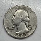 1949 Washington Quarter Actual Coin 25 Cents Silver  United States 25C