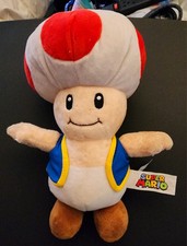 2017 Super Mario 8" Toad Little Buddy Plush Stuffed Toy as Is