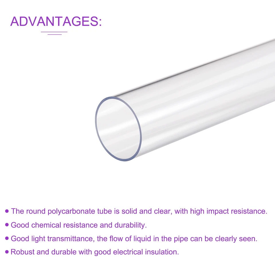 1Pack 18mm (0.71")x20mm (0.79")x0.5M/1.64Ft Clear Rigid Tubing Pipe for Plumbing - Изображение 4 из 4