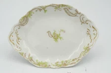 O.P.CO. Syracuse Pattern 53203 China Dish Pink Flowers Gold Accent 5 1/2 x 8"