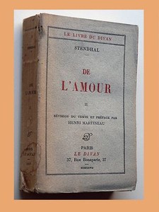 Stendhal De L Amour Tome 2 Seul Le Divan 1927 Martineau Ebay