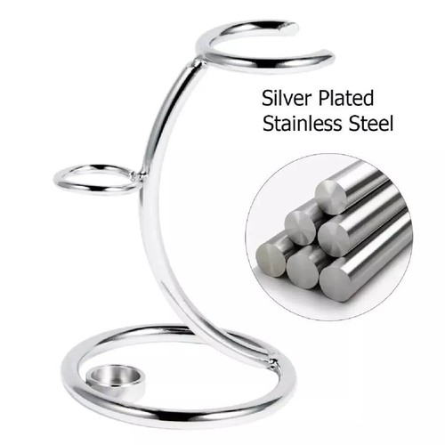 Men Shaving Stand Stainless Steel for Razor Brush Holder Man Dad gift Birthday - Picture 6 of 10