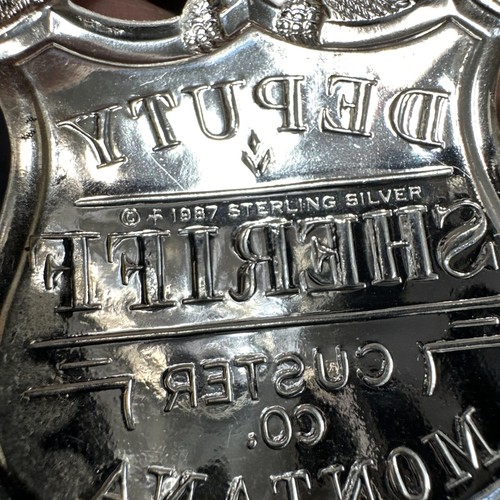 Franklin Mint 1987 Sterlingsilber Abzeichen, Deputy Sheriff Custer County Montana - Bild 5 von 6