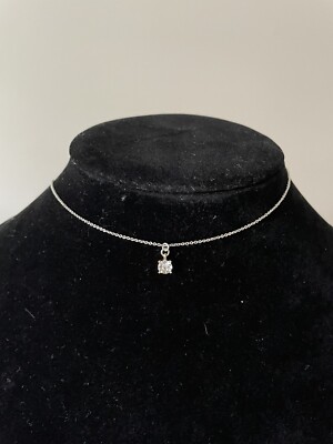 $29 NWT LOFT SILVER TONE 18  NECKLACE W/ CRYSTAL STUD CHARM- LA20