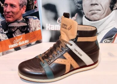 KAMO-GUTSU KAMO GUTSU Schnürer Leder-Sneaker - TIFO 142 Brown-Mandorla- Made in Italy -Neu!