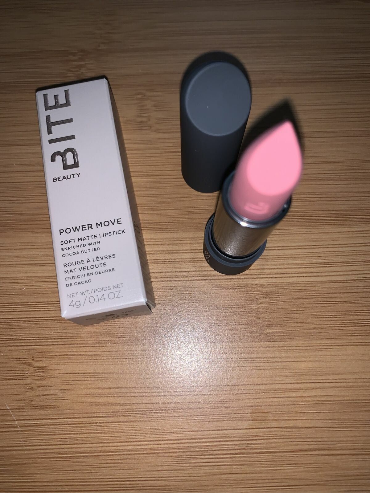 BITE Beauty Power Move Soft Matte Lipstick in SUGAR BUNS Full Size 0.14 oz NIB 