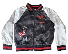 Little Girls Disney Bomber Jacket Minnie Mouse Red Black Sequins Size S