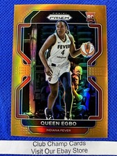 2022 #190 Queen Egbo WNBA Panini Prizm Basketball Orange Prizm 08/49 RC Fever