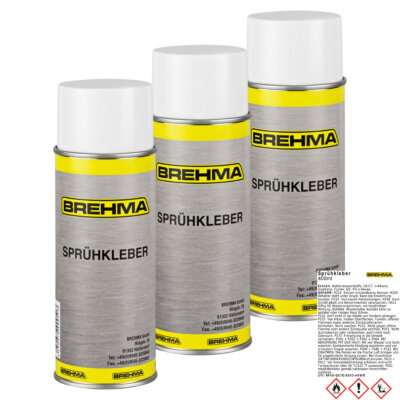 3x BREHMA Sprühkleber extra Stark Kontaktkleber 400ml Alleskleber Bastelkleber