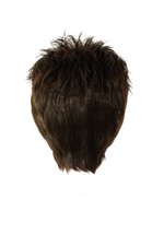 3'' Short Spiky Combed Back Wig with no Part Espresso Brown Cosplay Wig NEW