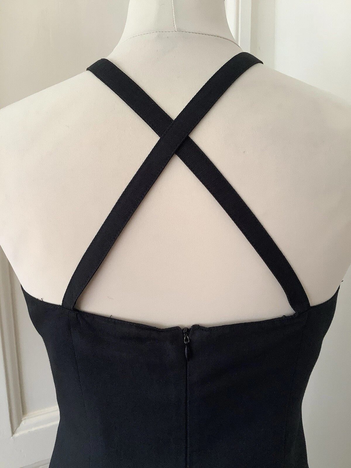 Abito vintage Versace Couture Italia vintage anni 90 Y2K nero con spalline 46 12 14