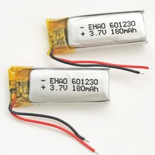 2 x 180mAh 3.7V Lipo Polymer Rechargeable Battery Cells For Mp3 Bluetooth 601230