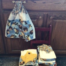 Birds  Birdhouses Kitchen Hanging Hand Towel Crochet Handmade