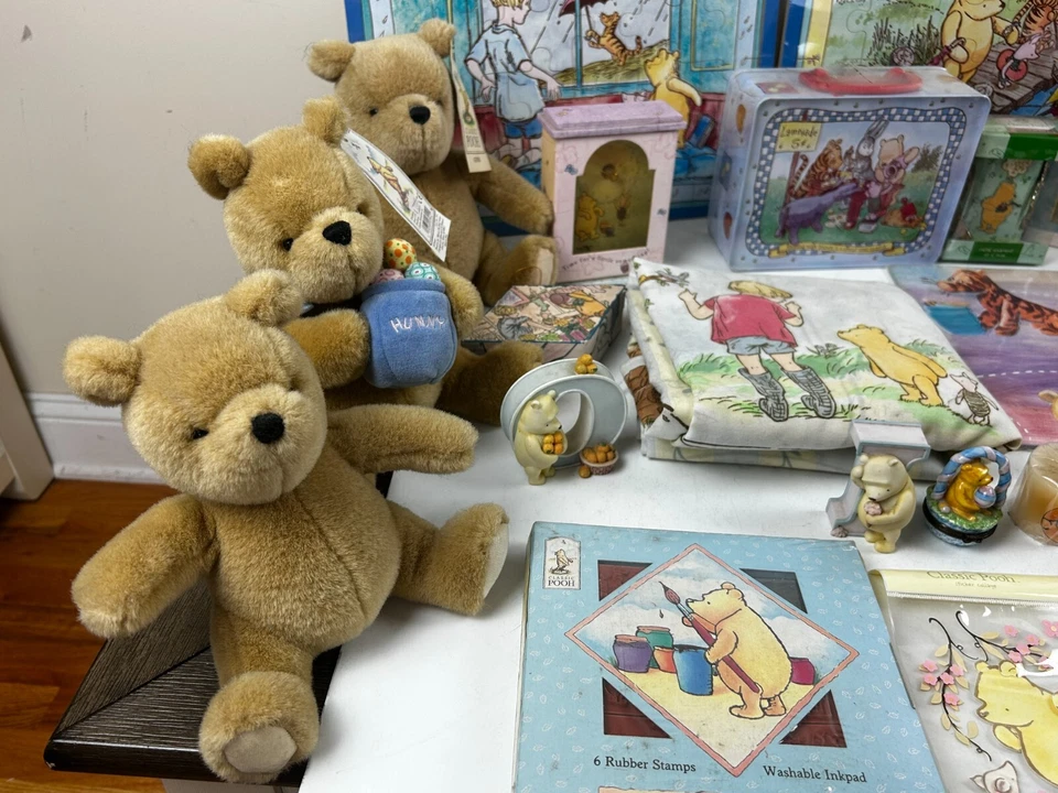 WINNIE THE POOH Lote de 37 piezas Rompecabezas de Peluche Platos Decoración Habitación Infantil Clásico Pooh Foto 2 de 4