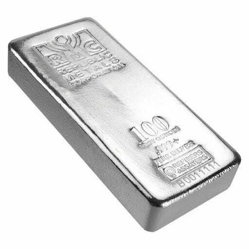 999 Fine 100 oz ounce Republic Metals RMC Pure Silver Bar 6.86 pounds 3.1 Kilo  - Image 3 of 4