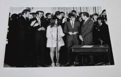 Original Photo of George Bush with Bob Dole And Various People 2/16/1973
