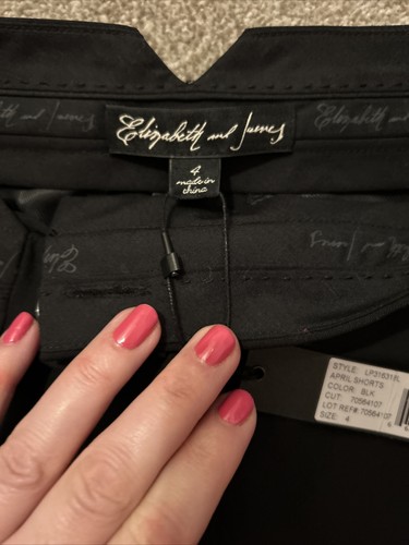Elizabeth James Shorts Balck Size S , 4 USA from Harrods With Sparking Stones - Picture 4 of 9
