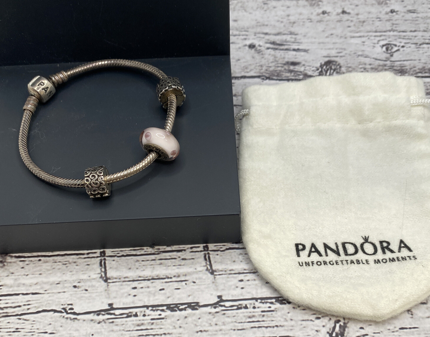 Pandora Moments Snake Chain Barrel Clasp Bracelet 6.7… Gem