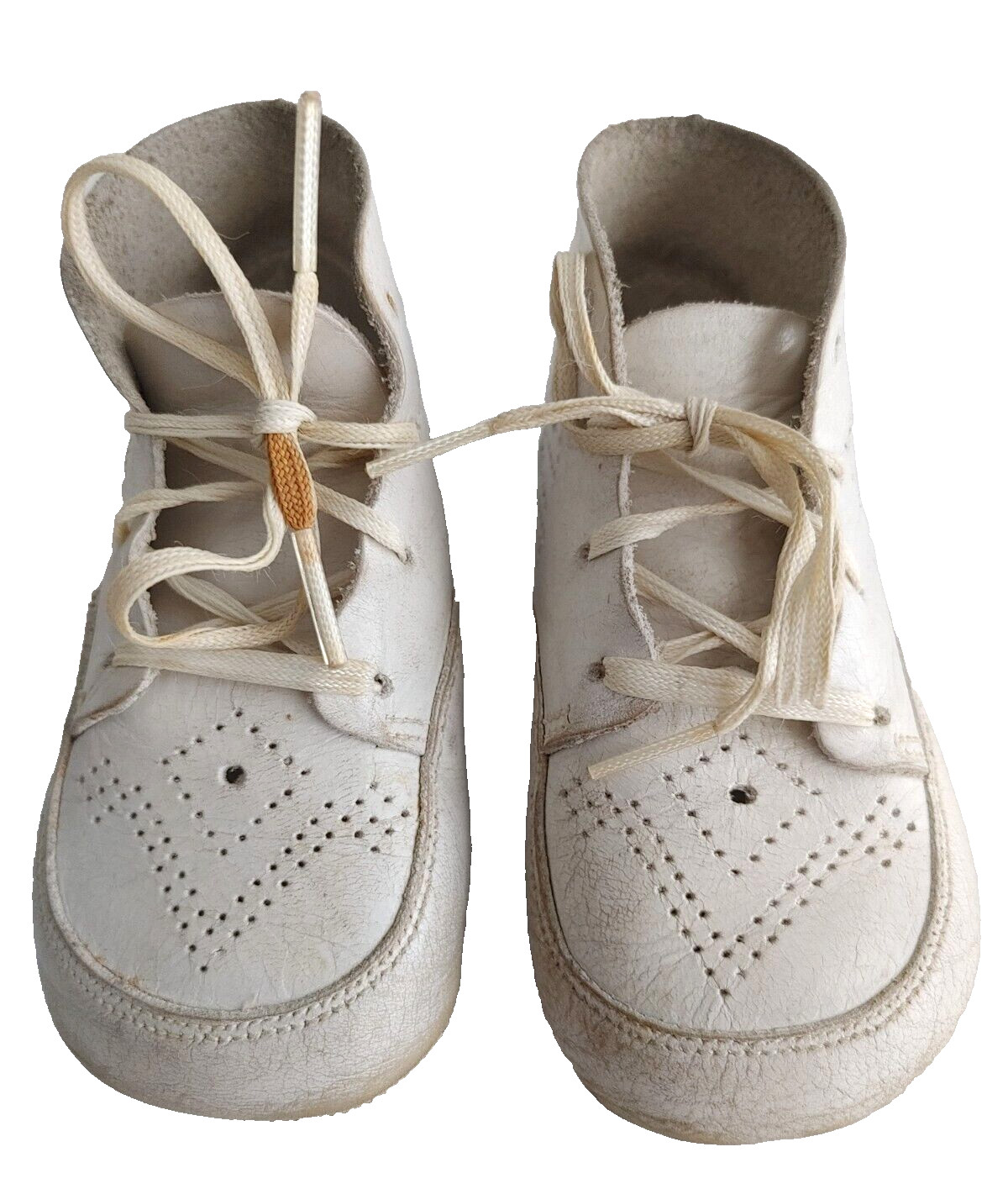 Vintage Poll-Parrot Baby Shoes Lace-Up High Top White #20732