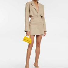 Beige Jacquemus Cut out Blazer Dress size 2, worn once, retail 1,235