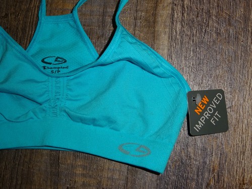 girl's youth sport bra Champion C9 duo dry max turquoise NWT seamless Small 6 6X - Picture 2 of 6