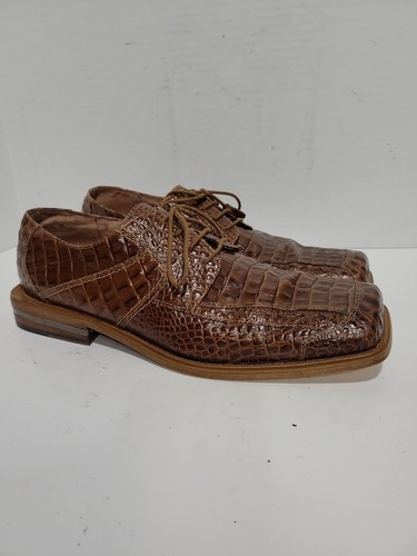 GIORGIO BRUTINI CROCODILE TASSEL BROWN 
