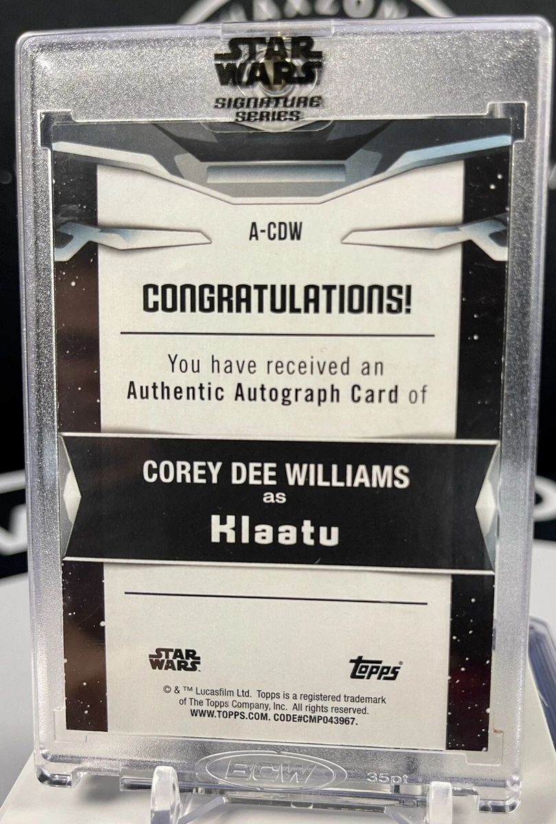 Topps Star Wars Signature Series Auto of Corey Dee Williams as