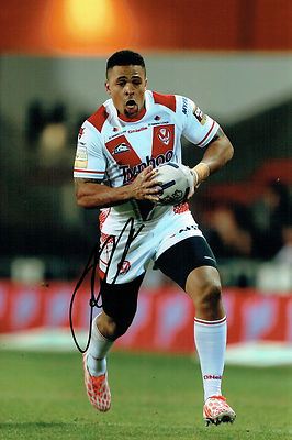 Jordan TURNER Signed St Helens Rugby Super League Autograph 12x8 Photo ...