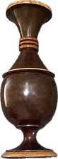 Large Vintage Wooden Vase hand-turned Mid Century Modern H 23  