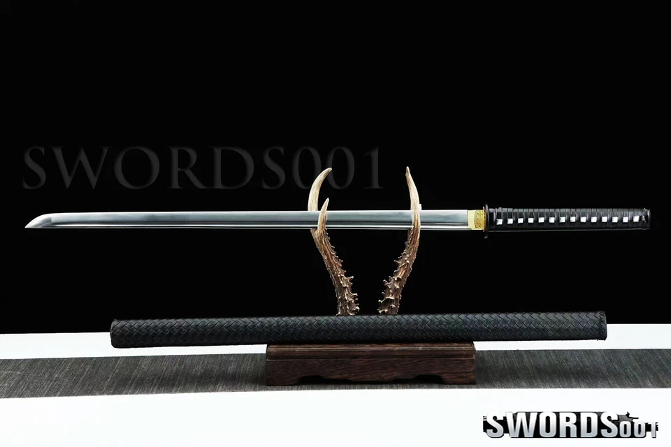 Chinese Sword Black Tang Dao High Carbon Steel Woven Pattern Scabbard Handle - image 3 of 4