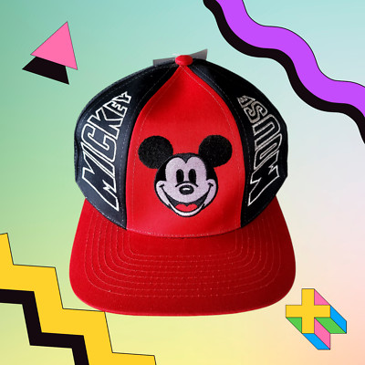 Vintage Disney Mickey Mouse Mütze Erwachsenengröße | Polyester Baumwolle | selten