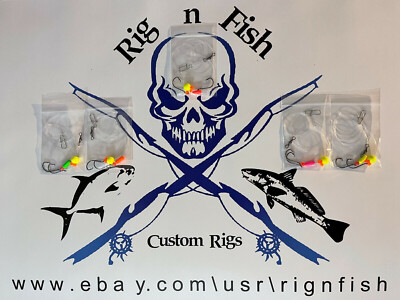5 Pompano Killer Fishing Rigs, Whiting, Croakers Spots Porgy Etc FREE SHIPPING
