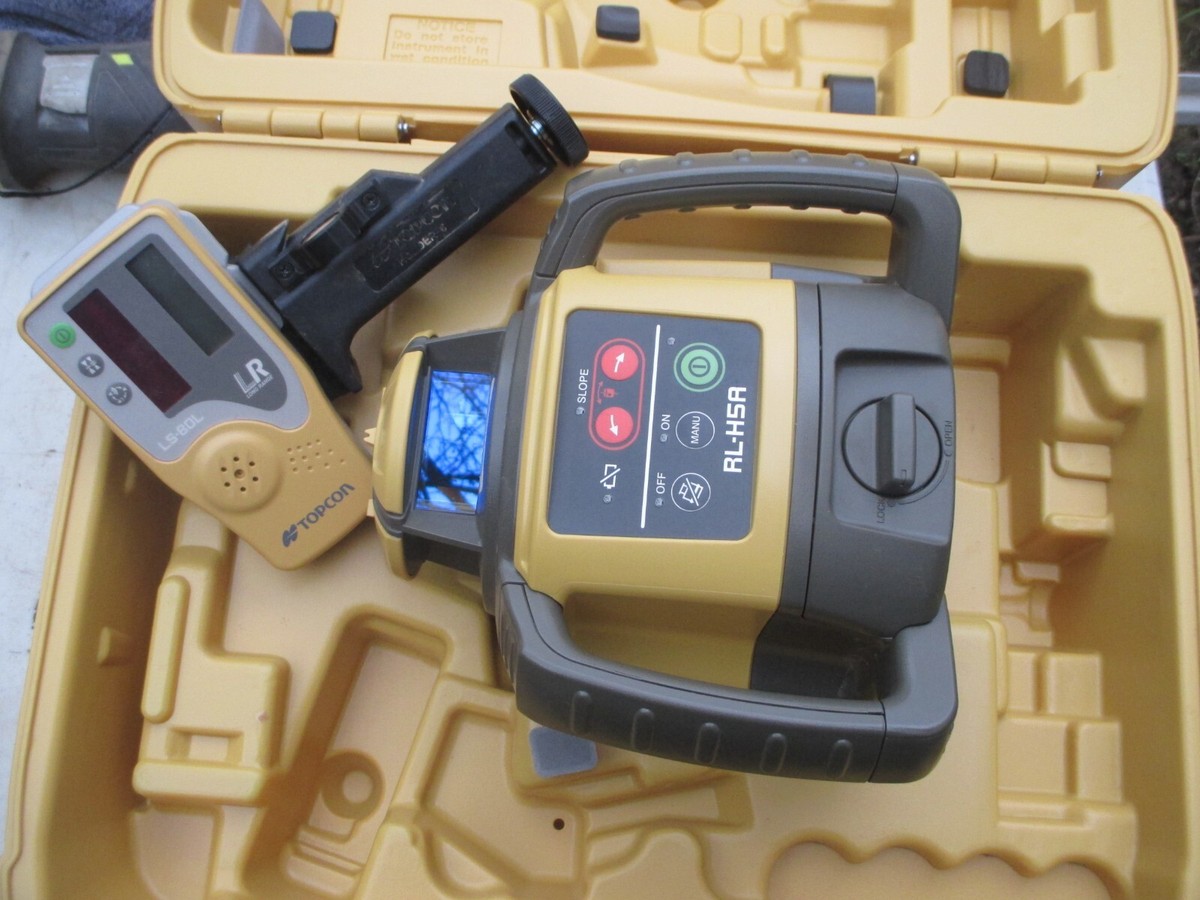 TOPCON RL-H5A Rotary Laser, LS-80L Receiver in case great