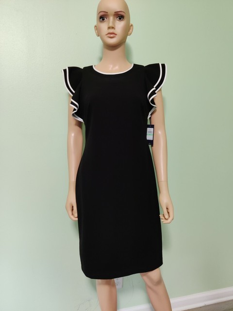 tommy hilfiger black dress with lace sleeves