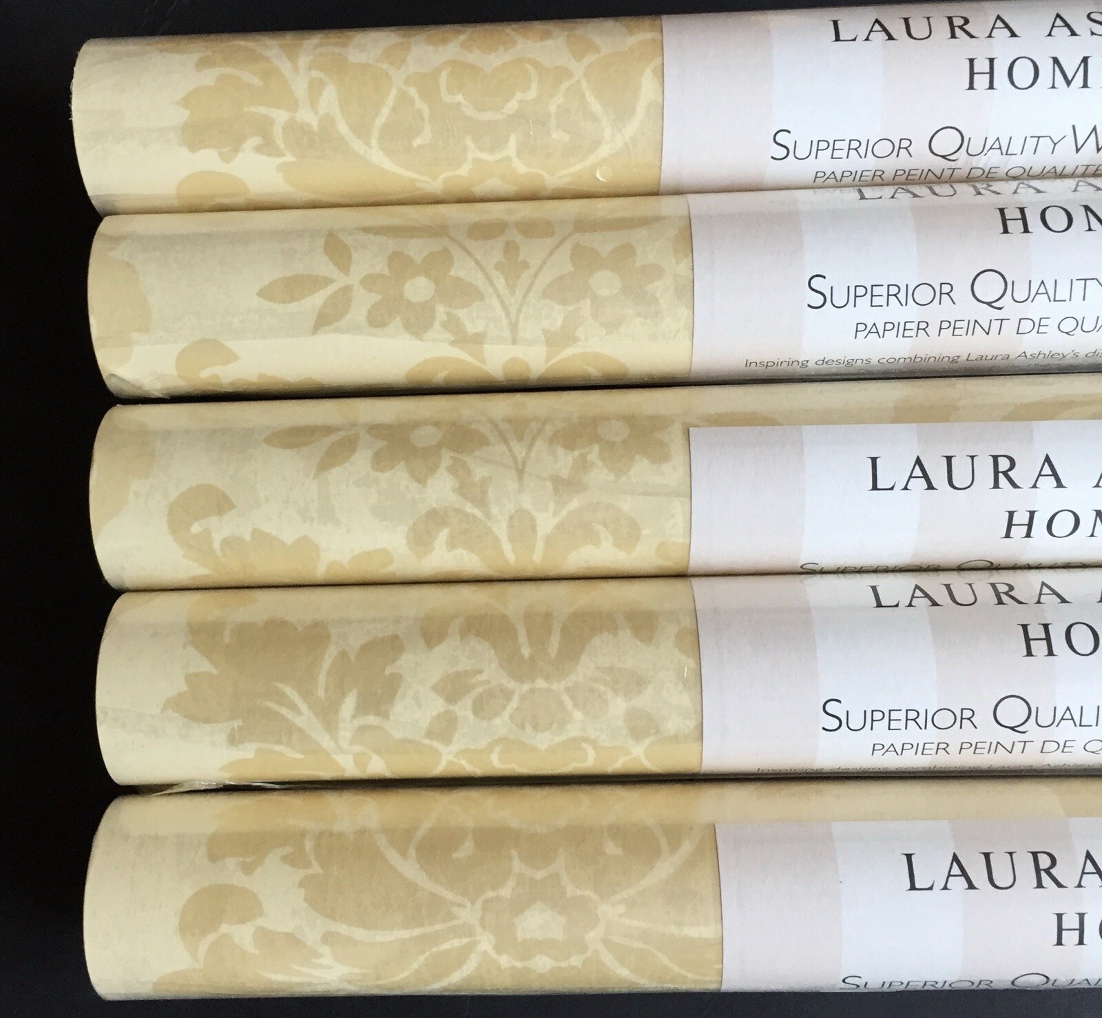 Laura Ashley Delancy Gold Wallpaper Price Per roll Pearlescent 10 Rolls