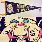 DAMAGED Rare 1960’s Vintage Minnesota Twins Baseball Mlb 12x30 Pennant — photo 1