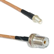 RG142 Silver SMA FEMALE to UHF Female BULKHEAD Coax RF Cable USA Lot