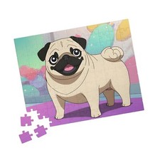 Puzzle, Pug Dog Jigsaw Puzzle, Fun Animal Pet Game, Family Activity, Brain