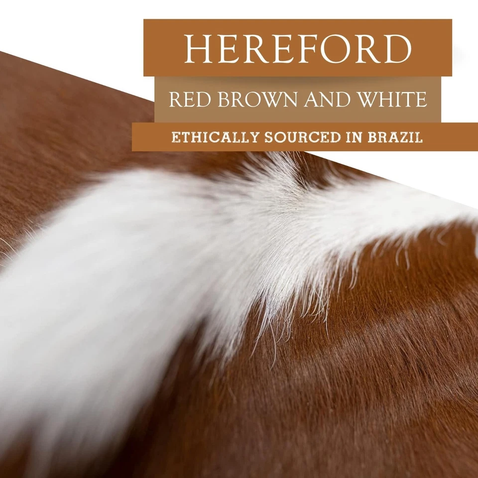 真牛皮地毯赫里福德棕色和白色 - 尺寸 6x 7-8' — 第 2/4 张图片