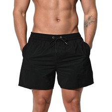 Men's Lined Drawstring Bermuda Shorts Quick dry Board shorts swimwear 4325